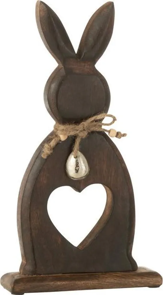 Petit Lapin Déco en Bois de Manguier - Décoration Durable et Nature