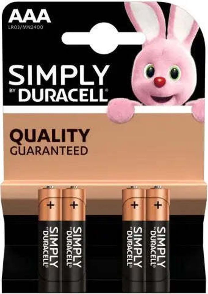 Batterien DURACELL (AAA) LR03 Alkaline Basic (4 Batterien/Blister) 1,5V