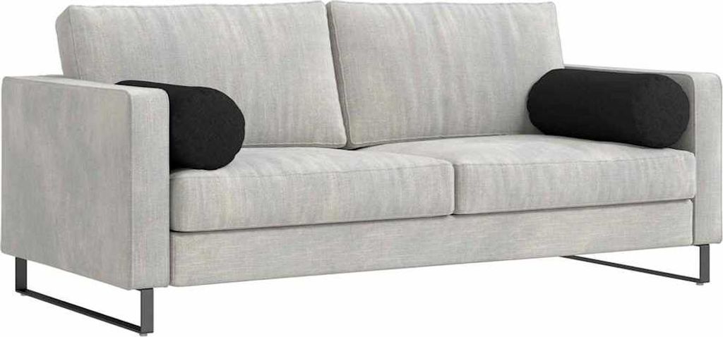 Stabli Bolsterkissen 2 Stück Schwarz Ø 25 x 70cm Stoff - Gartenmöbelauflagen DE396187 - Gartenmöbelauflagen