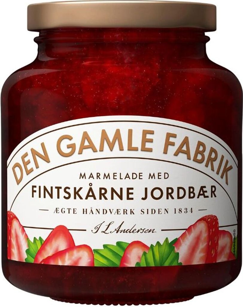 Den Gamle Fabrik Erdbeere "fein gehackt" 380g Produktbild 