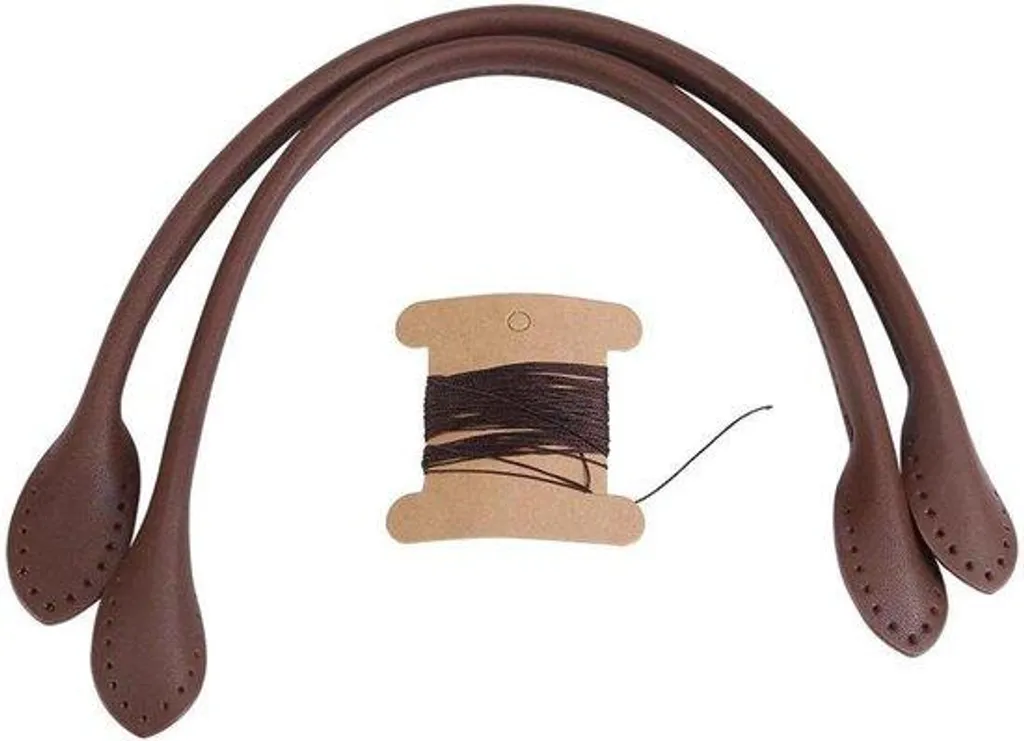Anses de sac à main en cuir marron avec renfort - Accessoires DIY couture