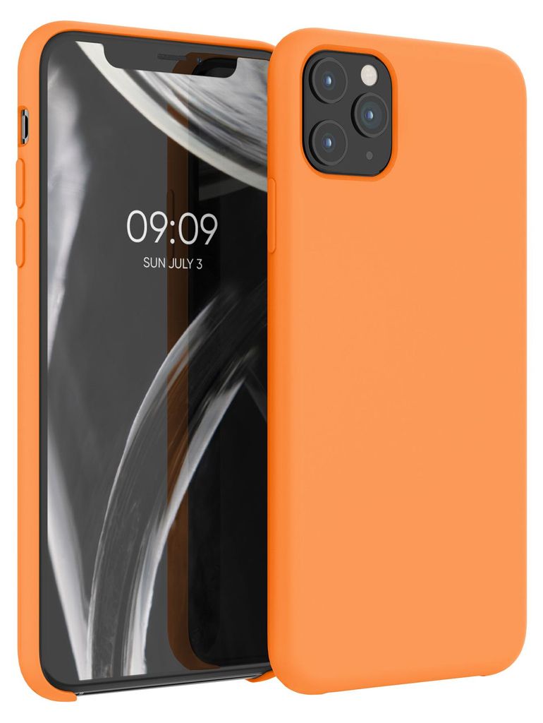 kwmobile Handyhülle für Apple iPhone 11 Pro Max Hülle - Case Silikon - Kabelloses Laden - Schutzhülle Cover in Fruity Orange