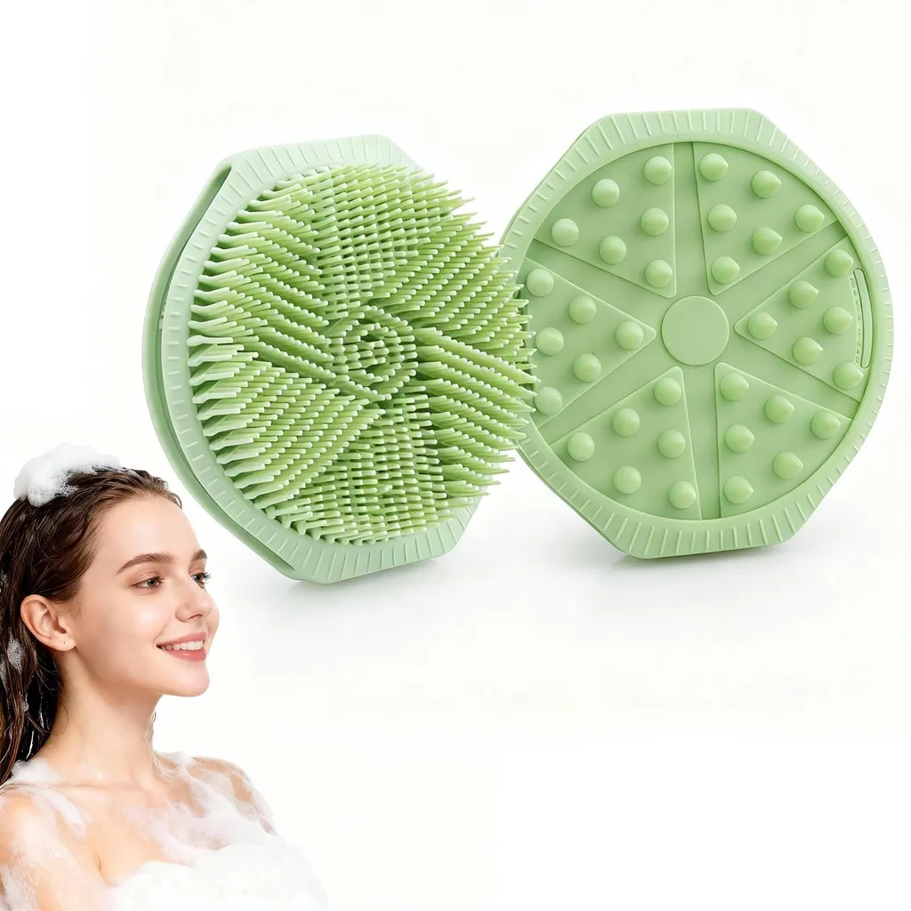 Brosse de massage tête et corps en silicone pour une douche relaxante