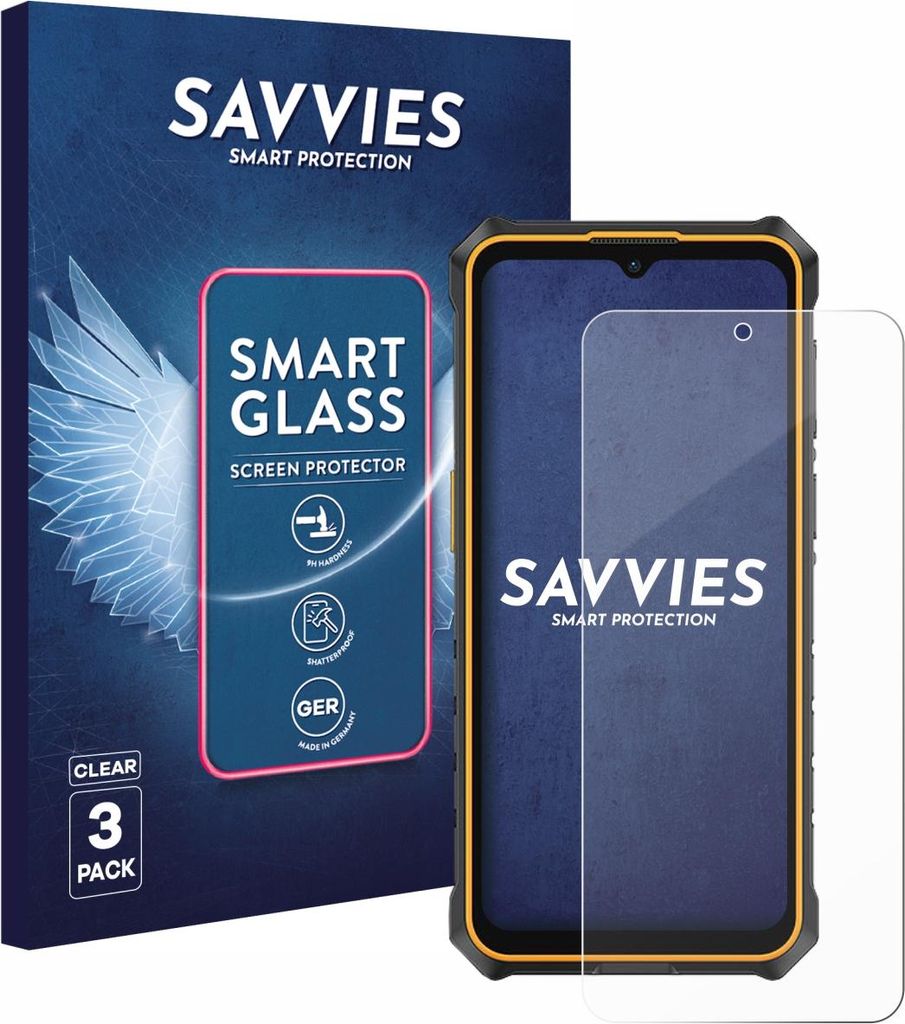 3x Savvies Schutzglas Folie für Ulefone RugKing 3 Pro 9H Panzer Schutzfolie Glas Displayschutz klar transparent