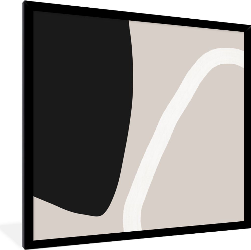 MuchoWow Gerahmtes Poster Pastell - Minimalismus - Formen 40x40 cm - Poster mit Schwarzem Bilderrahmen Wandposter Rahmen Foto Bilder - Mit Rahmen...