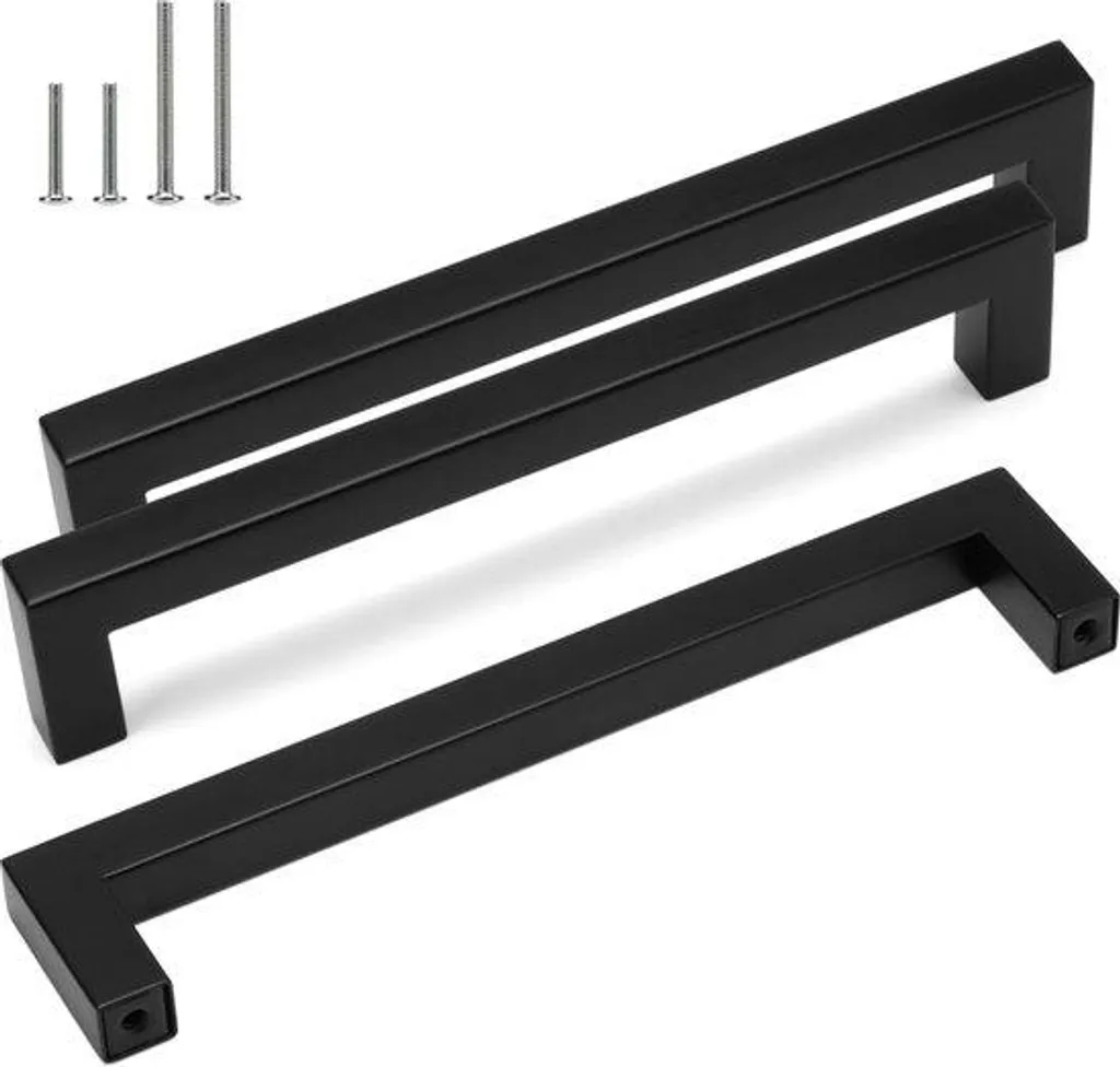 Poignée de meuble noire en lot de 10 pour porte de placard et tiroir