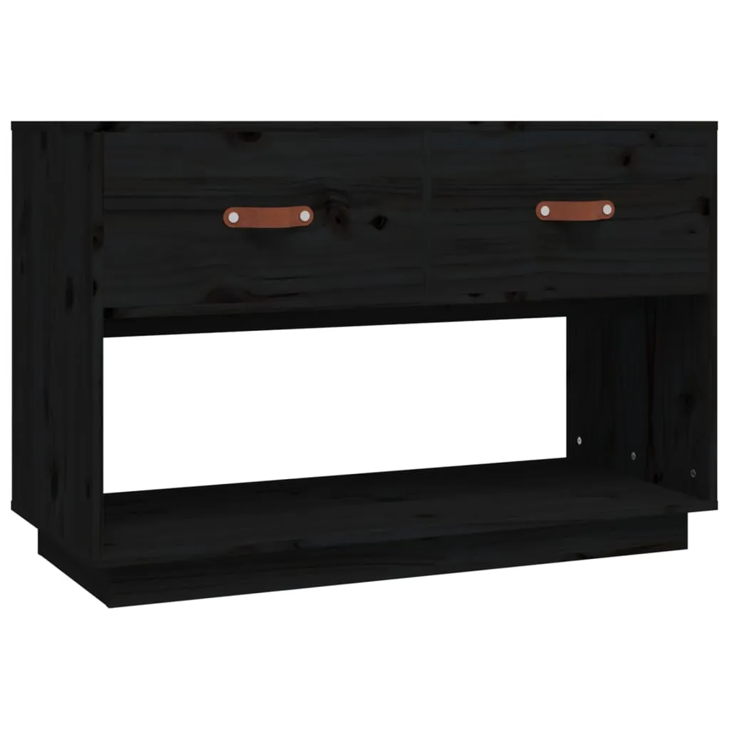 Mobile TV vidaXL Nero 90x40x60 cm in Legno Massello - Arredo Salotto - 3