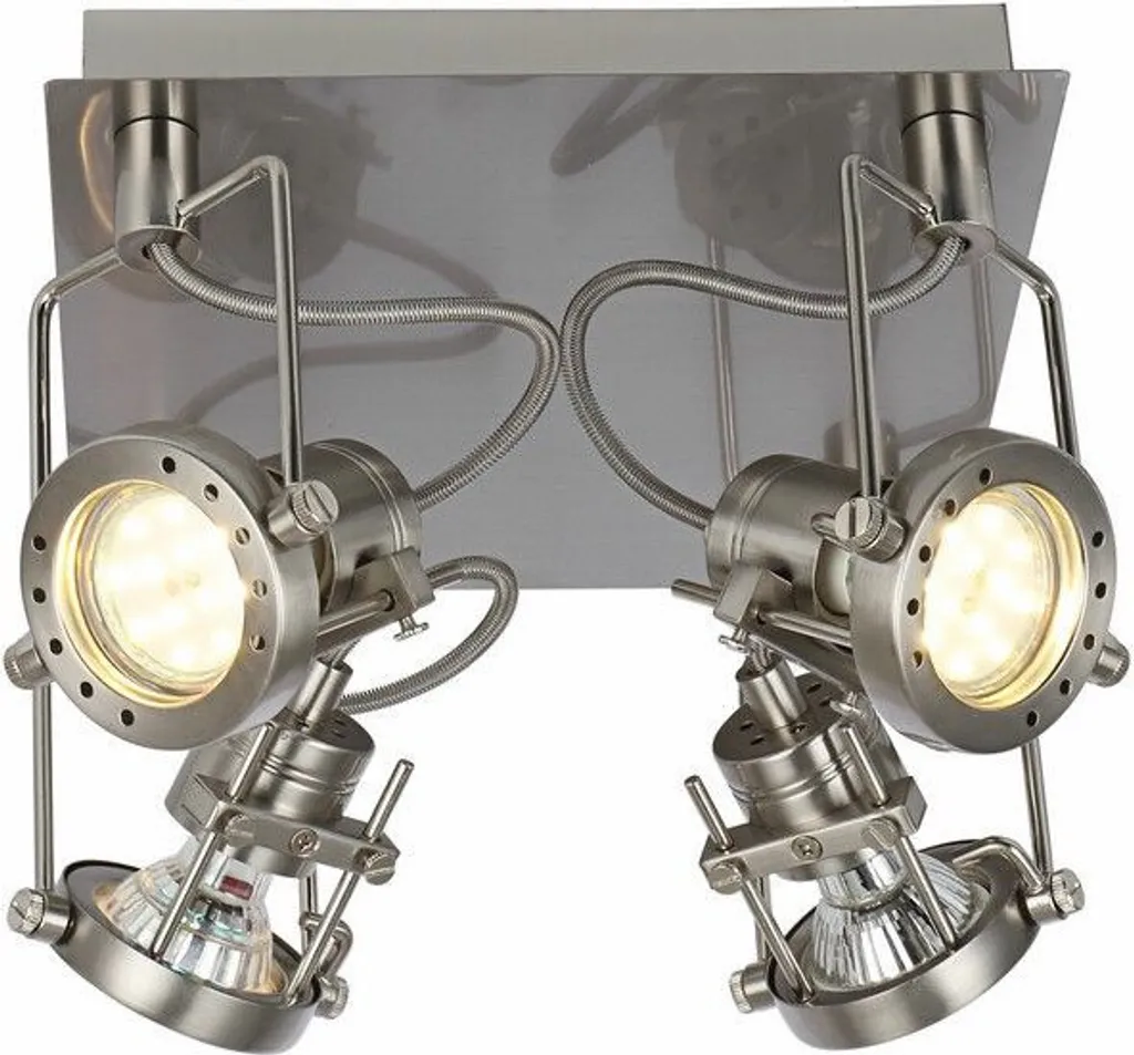 Plafonnier métal satiné Fiji 2 pour éclairer une pièce sombre 4xGU10 50W