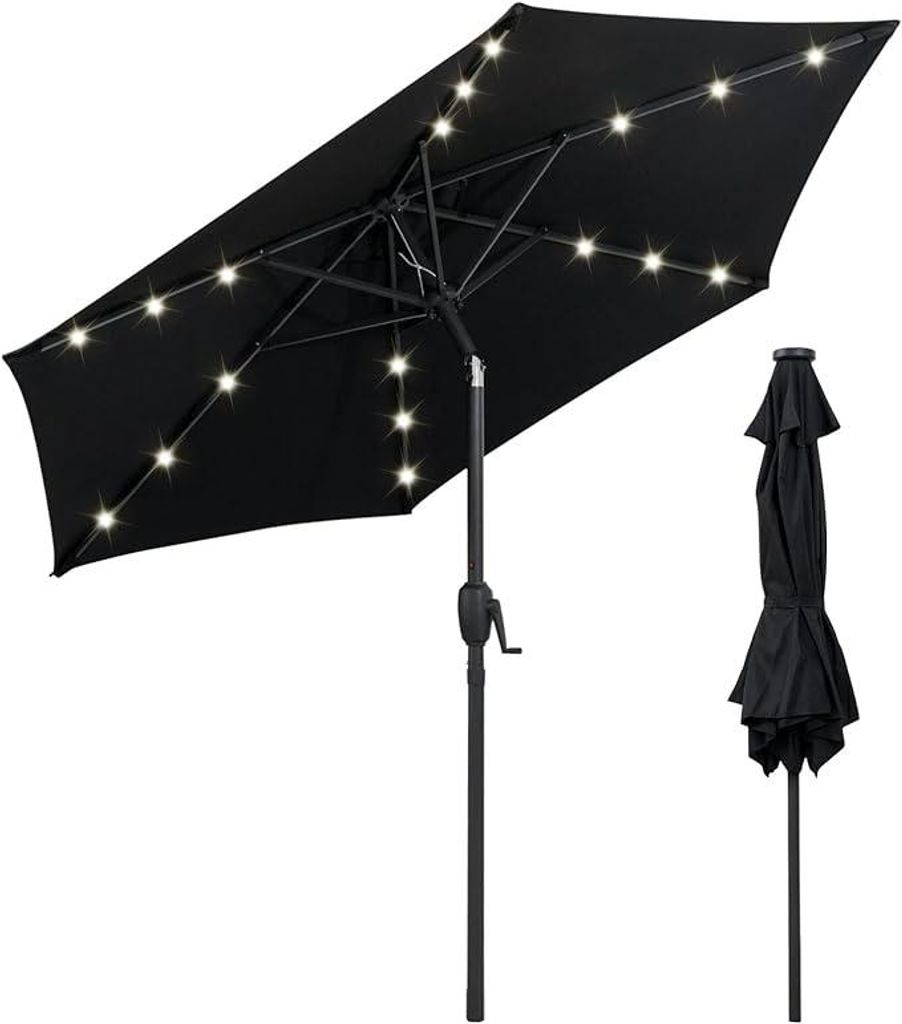 KOMFOTTEU slunečník 230 cm s LED světly, zahradní slunečník Obrázek produktu 