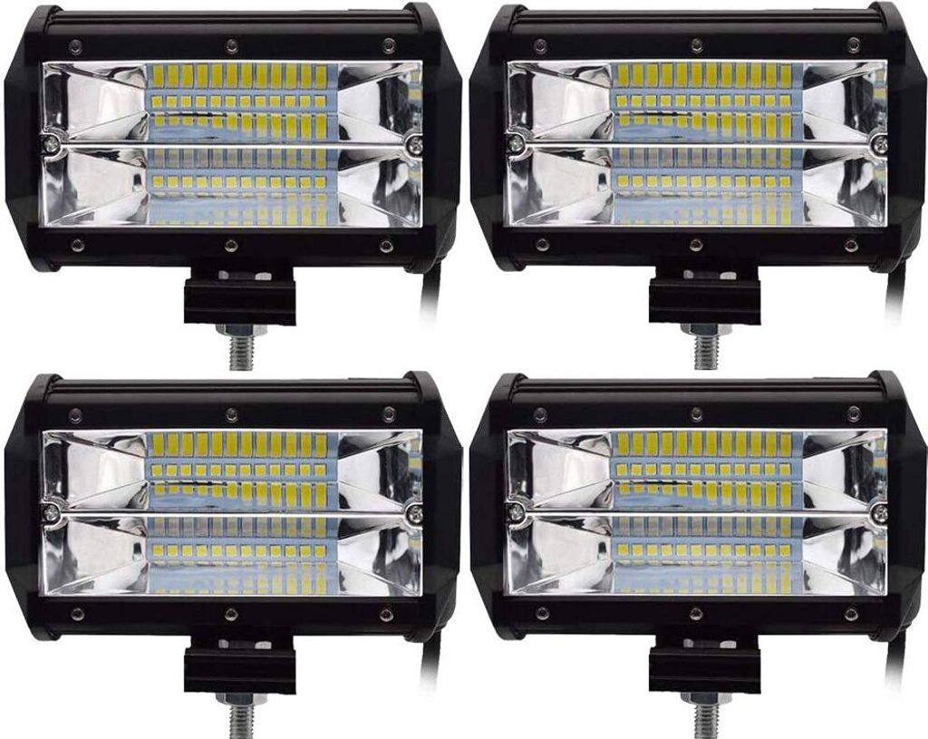 Greenmigo 4X 72W LED Zusatzscheinwerfer IP67 Wasserdicht Light Bar 12V 24V LED Arbeitsscheinwerfer Offroad Auto LED Scheinwerfer Arbeitslicht
