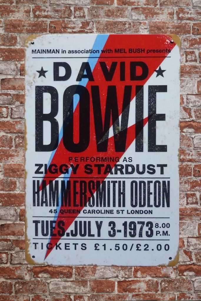 David Bowie Blechschild - Metallschild - Mancave - Wandschild - Retro - Metallschilder - Metal Sign - Bar Dekoration - Spruchschild.