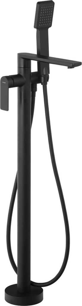 BADLAND Freistehende Badewannenarmatur TRINO Wannenarmatur für Badezimmer in Schwarz