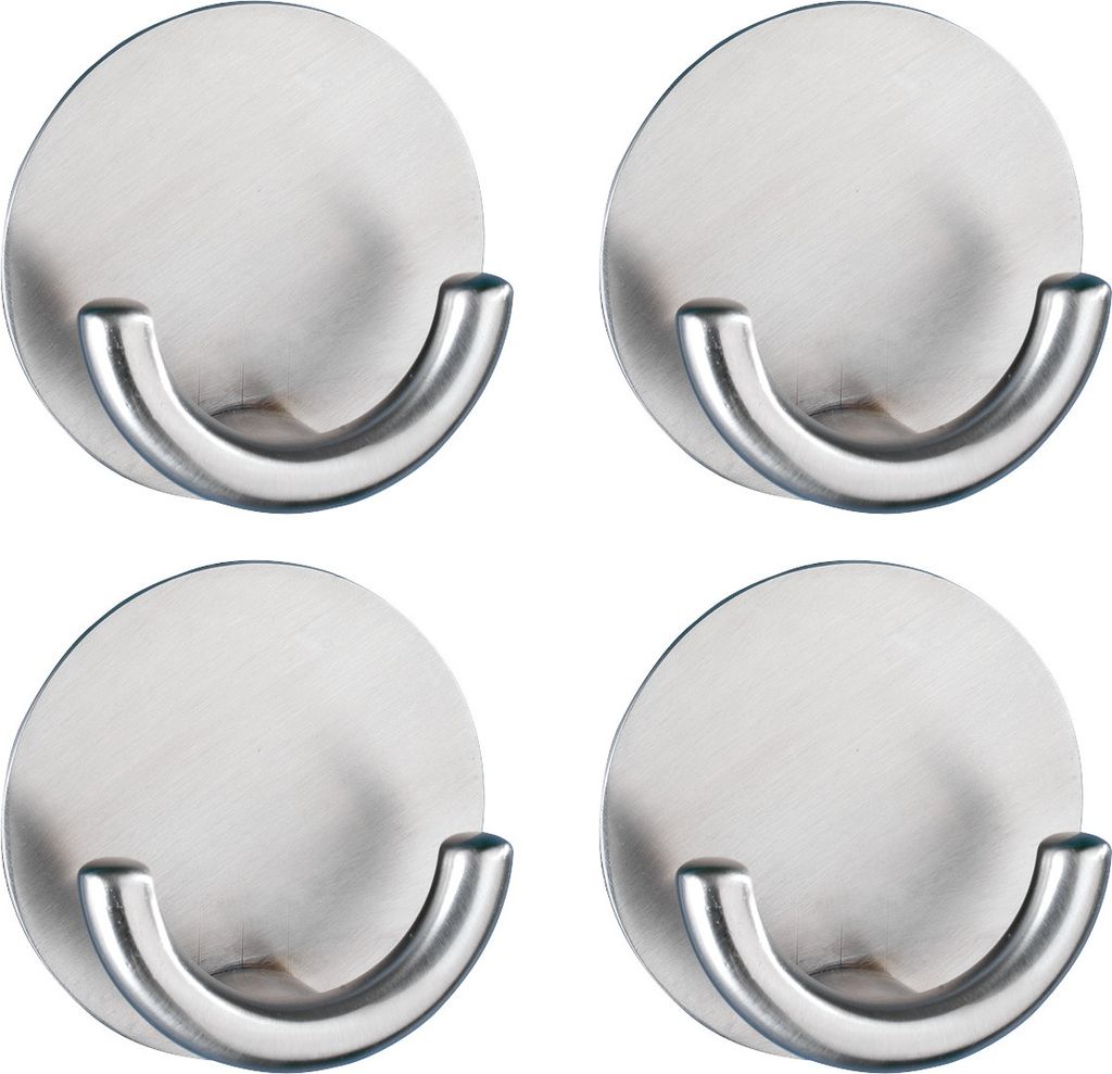 WENKO 4er Set Wand Kleider Bad Küchen Haken RONDO Produktbild 