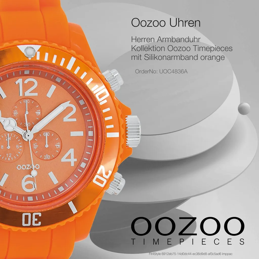Orologio Oozoo Arancione Silicone UOC4836A | Donna Analogico Quarzo - 4