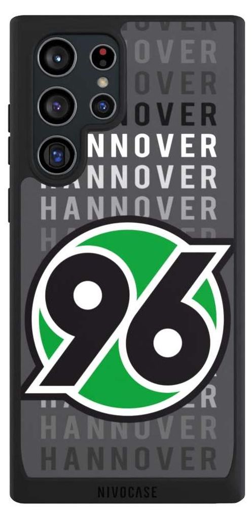 NIVOCASE Handyhülle für Samsung Galaxy S22 Ultra Hülle NIVOpure Case Schwarz H96 Hannover 96 Offizielles Lizenzprodukt