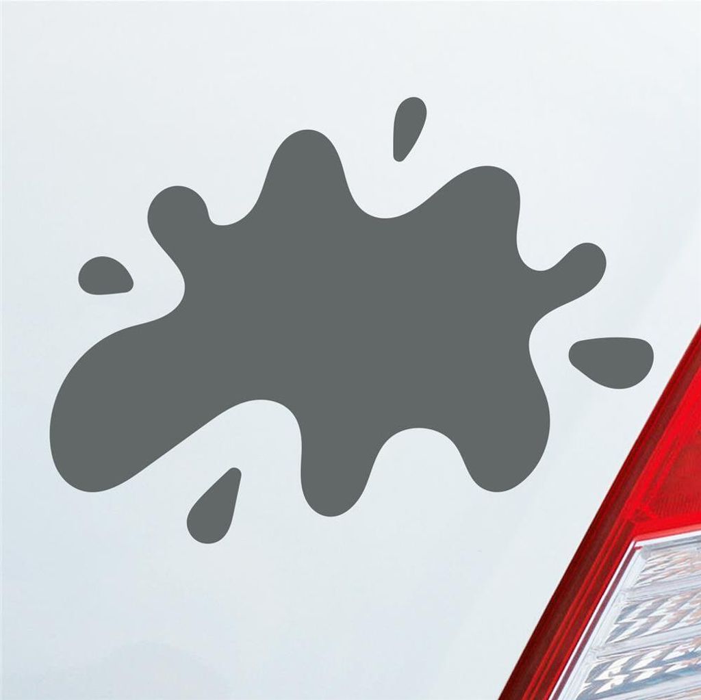 Auto Aufkleber Splash Farbkleks 13x10 cm Grau Sticker Heckscheibenaufkleber