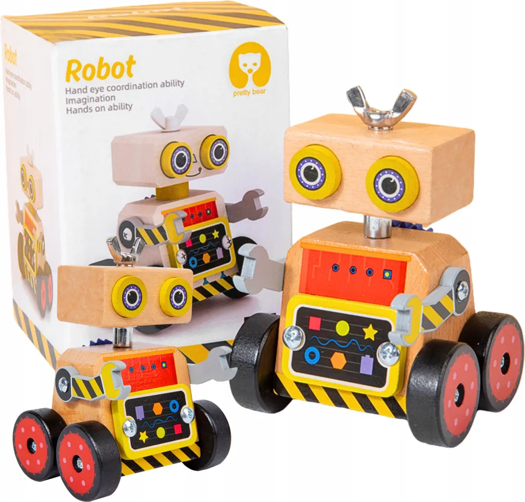 Jouet Éducatif Robot Manipulateur Pliable Style Montessori Multicolore