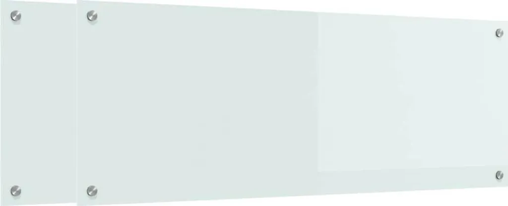 vidaXL Alzatina da cucina 2 pezzi Bianco 110 x 40 cm Vetro temperato