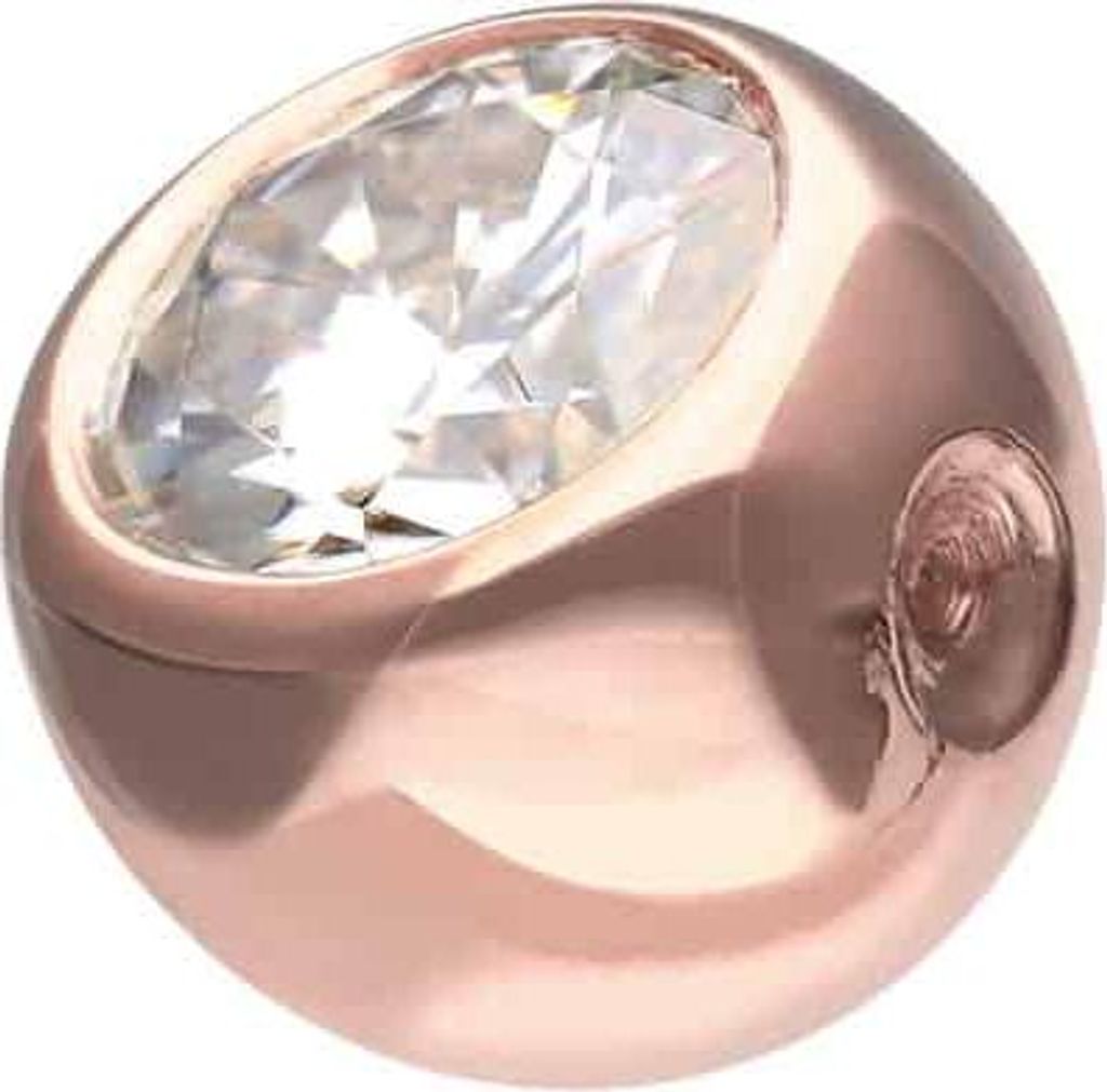 Piercing-Zubehör 14/18 Karat Gold Klemmkugel MOISSANIT RoséGold Kugelgröße: 5mm