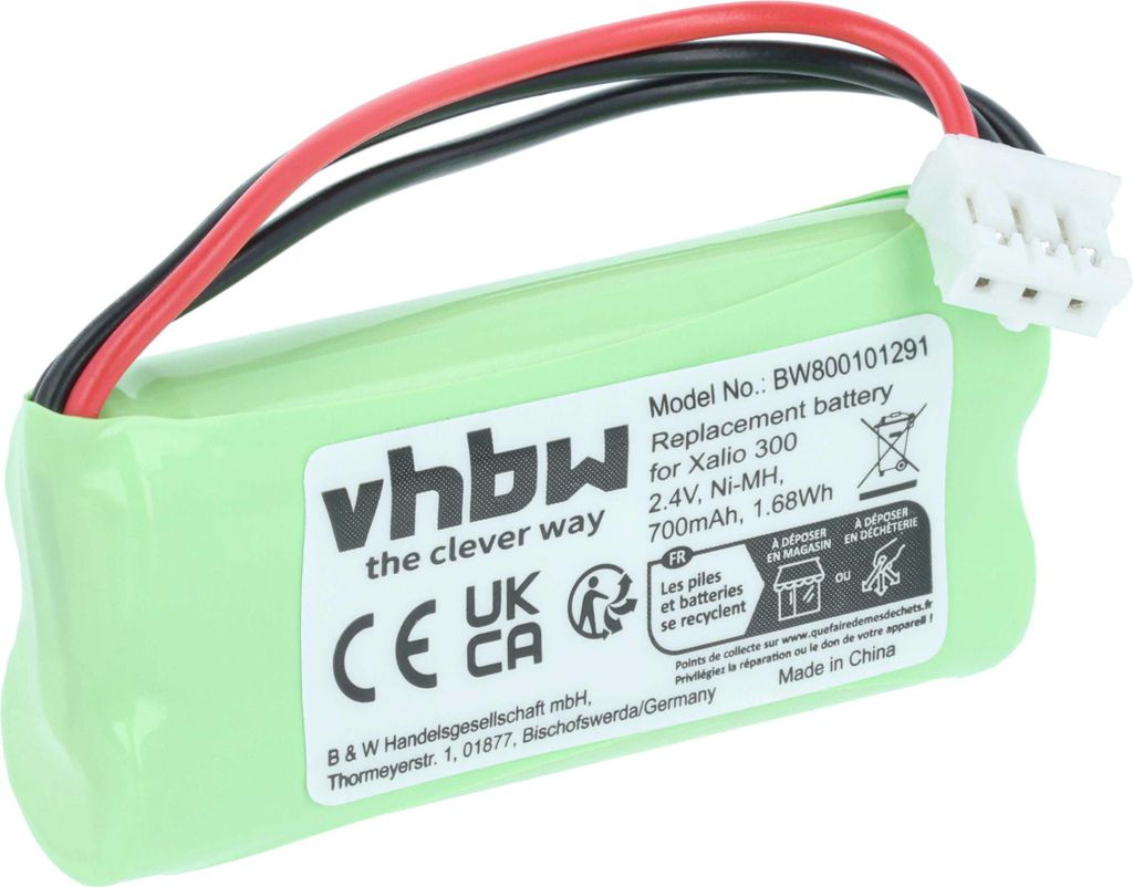 vhbw Akku Ersatz für Philips 60AAAH2BMX, 2HR-AAAU, H-AAA600X2, H-AAA500X2 für schnurlos Festnetz Telefon (700 mAh, 2,4 V, NiMH)