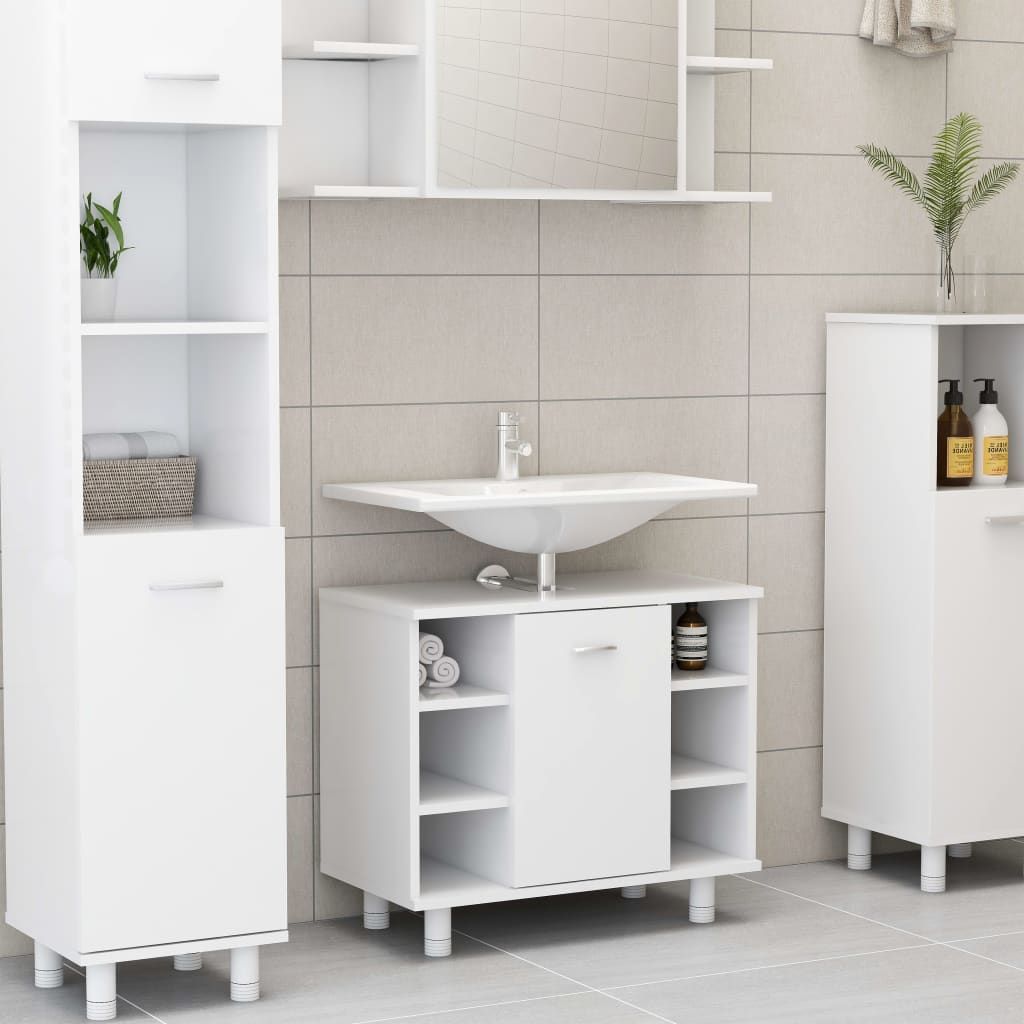 badezimmerschrank weiß 60x32x53,5 cm spanplatte - badezimmer badezimmermöbel