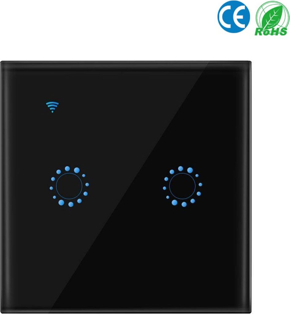 Drahtlose Schalter WiFi-Lichtschalter Smart Wall Kompatibel mit Alexa Echo Google Home Assistant Control APP Beruehrbares Lichtschalter-Telefon fue...