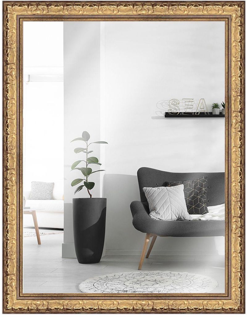 MendeFrames H215 Wandspiegel Antik Gold 50x50 cm