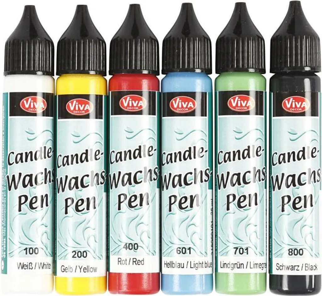 Pennarelli a Cera Liquida per Candele 6x25ml | Selezione Colori Vivi