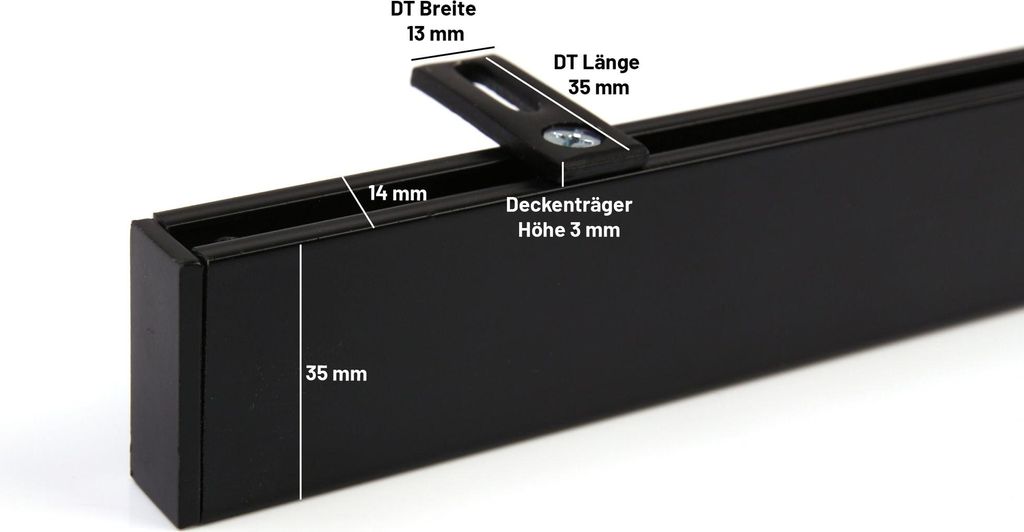 Záclonová dráha na míru 1-délka černá - řada Loft - Obrázek produktu 