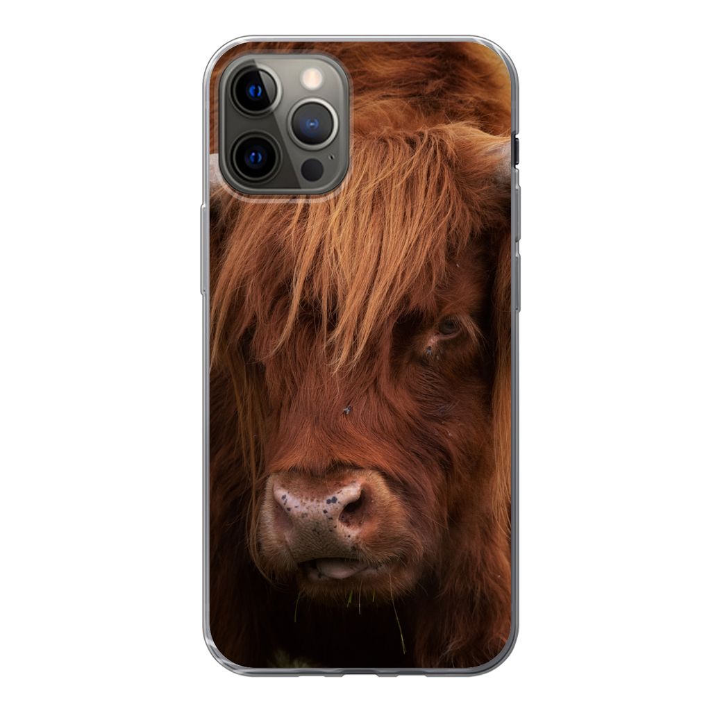 MuchoWow Handyhülle Schutzhülle Hülle für iPhone 13 Pro Schottischer Highlander - Orange - Tiere Silikon Softcase Handy Hülle - Handy-Tasche