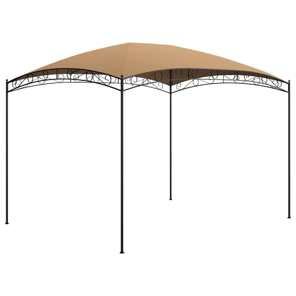 Pavillon 3x4x2,65 m Taupe 180 g/m² - Tonnelle de Jardin Stable en Acier
