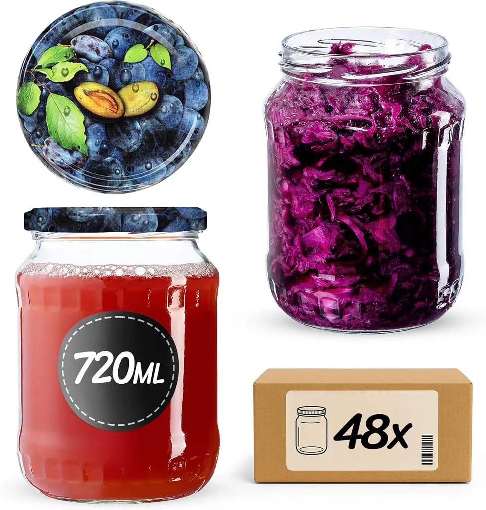 Contenitori Vetro 720ml KADAX Jukka Set 48 pezzi Dispensa