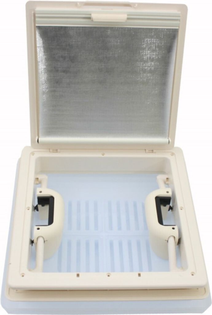 MPK Dachluke Dachfenster Dachhaube 28 x 28 + Rollo Wohnwagen Wohnmobil Caravan für Dachstärken von 46-72 mm