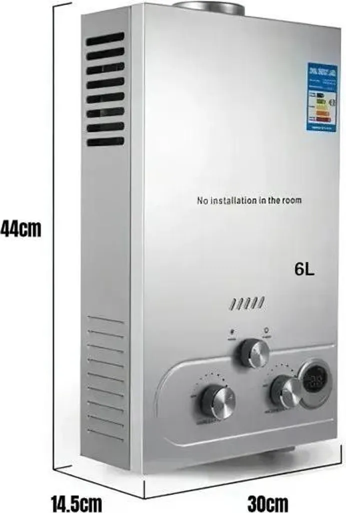 Chauffe-eau à gaz LPG 16kW 8L/min - Production d'eau chaude instantanée