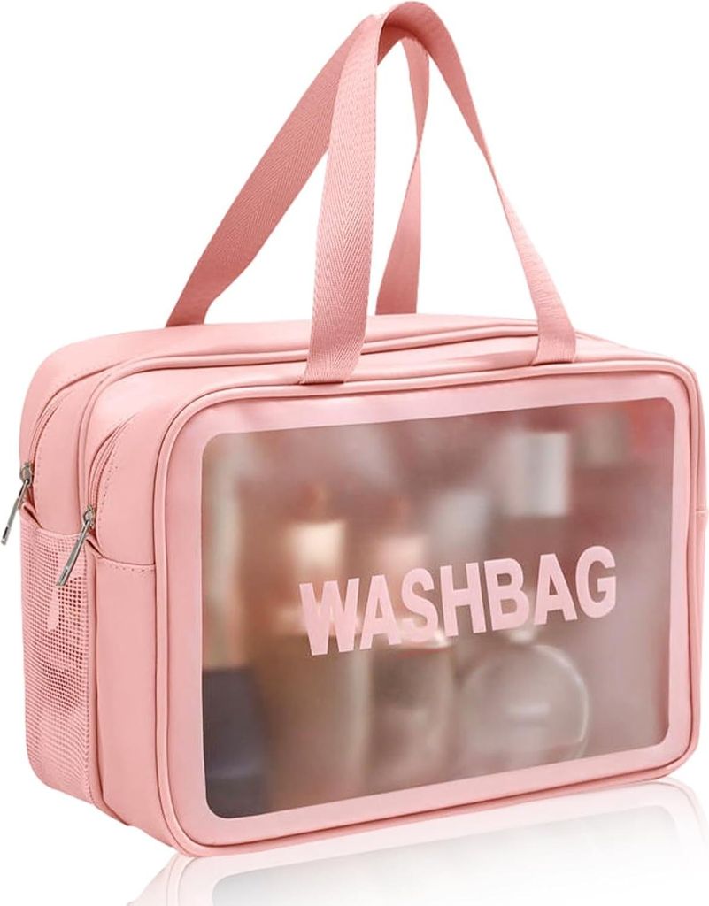 Reise Kosmetiktasche Kulturtasche Damen Durchsichtig Kulturbeutel Wasserdicht Make up Tasche Tragbare Schminktasche Makeup Durchsichtige Tasche Was...