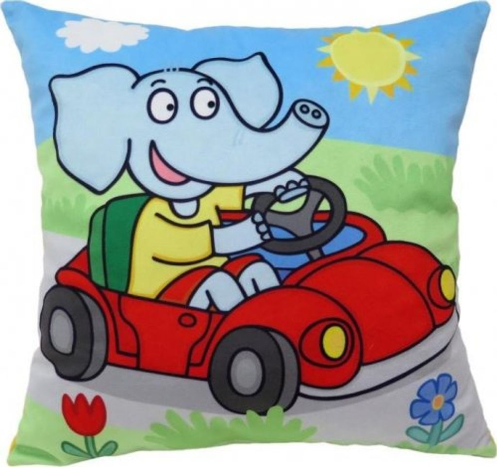 Kissen 30x30 cm, Elefant, Auto