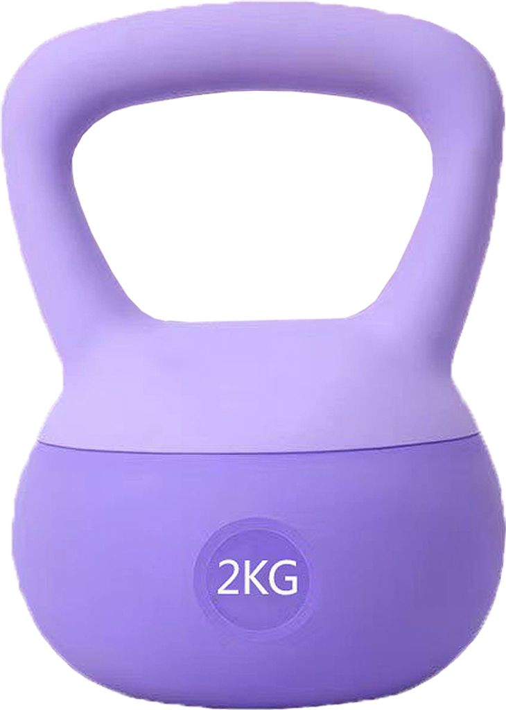 Weiche Fitness-Kettlebells Für Männer Und Frauen, Breiter Griff, Gepolsterter, Stoßfester Schutz, Rutschfest (Violett, 2KG)
