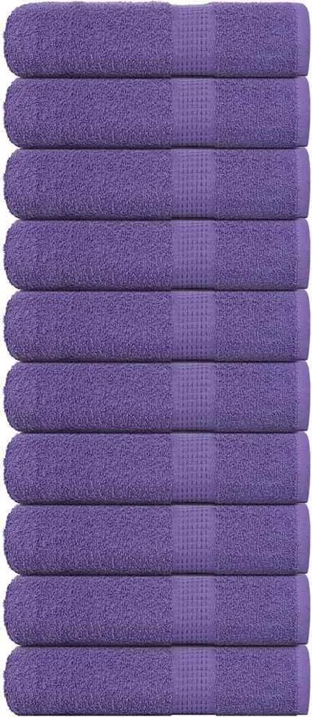 Asciugamani Bagno Viola FROGN 10 pz 50x100 cm | Cotone Assorbente