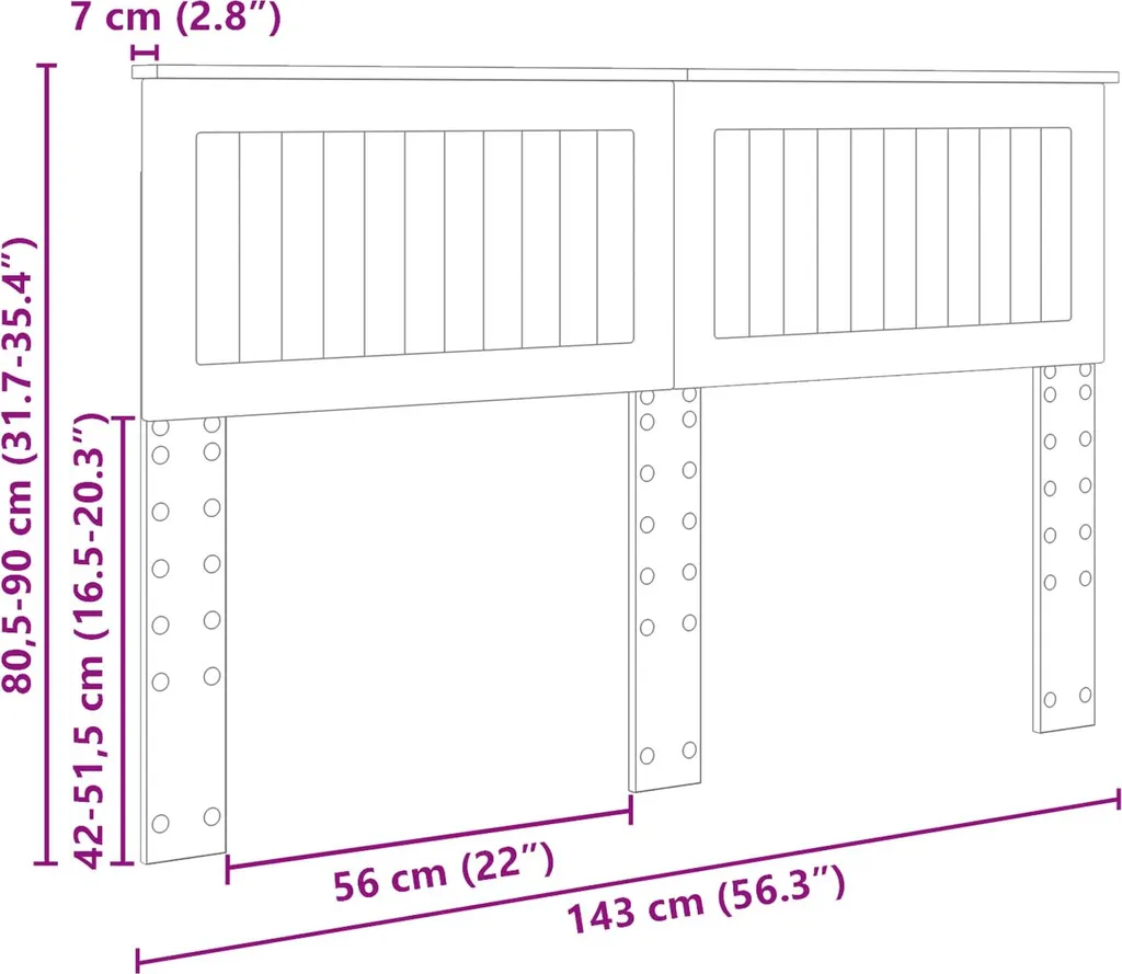 Testiera in rovere Artisan 140 cm Materiale ligneo - 10