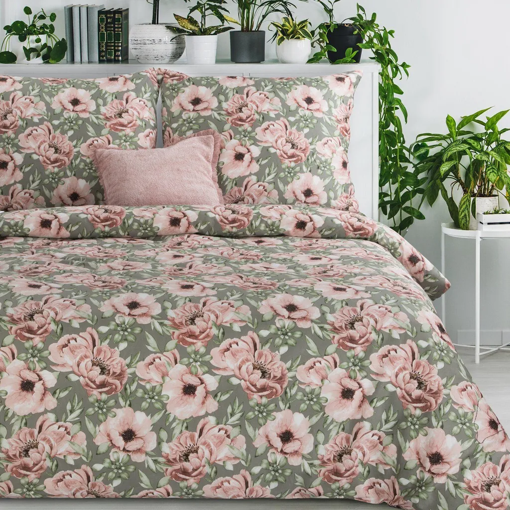 Housse de couette satin 220x200 SPRING 53 pour lit double moderne