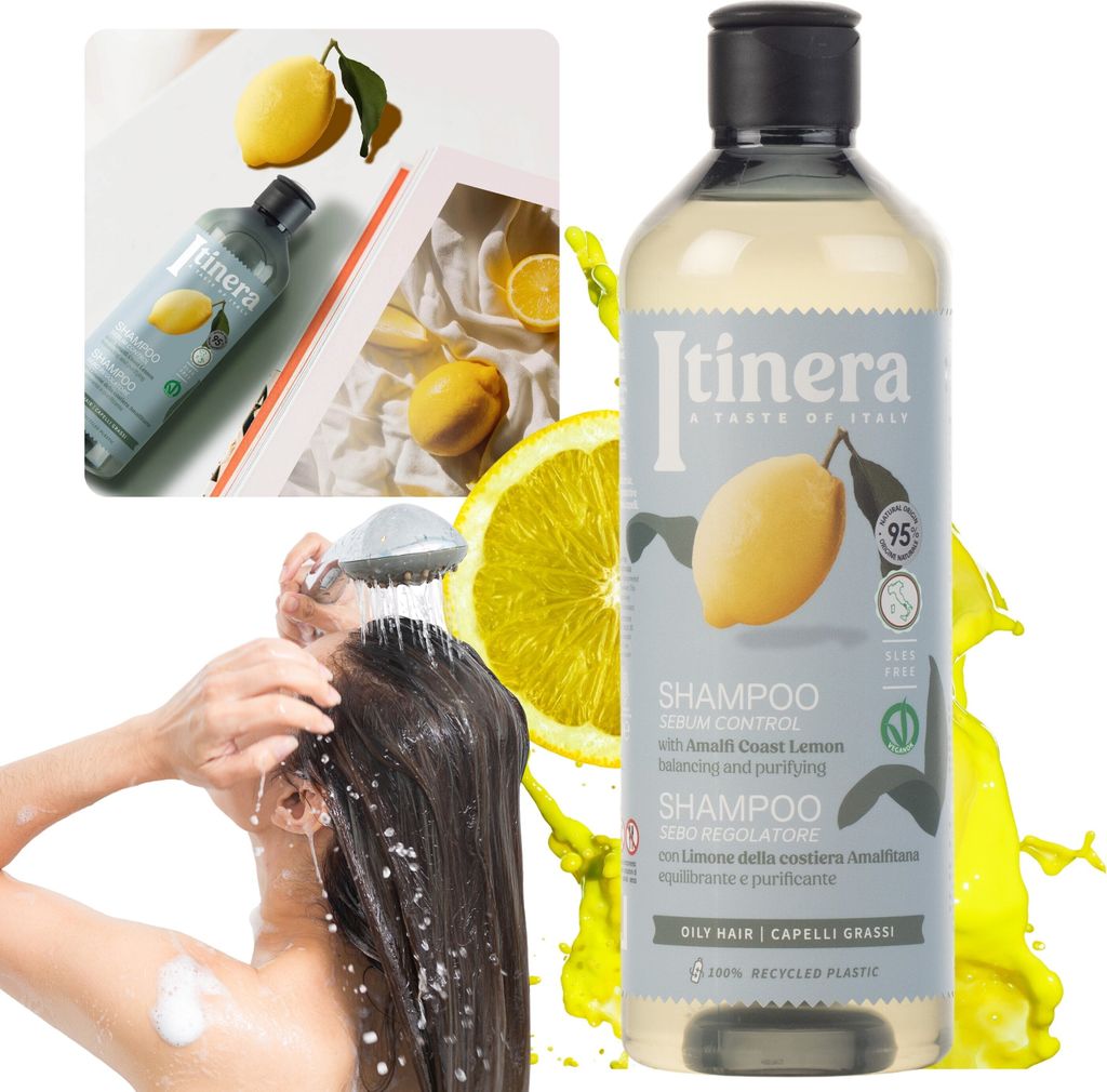 ITINERA Shampoo für fettiges Haar mit Zitrone von der Amalfiküste, 370 ml x 1 Stück
