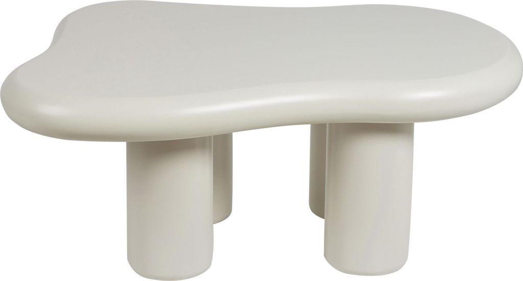 BELIANI Couchtisch Weiß aus MDF und PVC 100 x 70 x 40 cm Asymmetrische Form Modernes Design Minimalistisch für Wohnzimmer