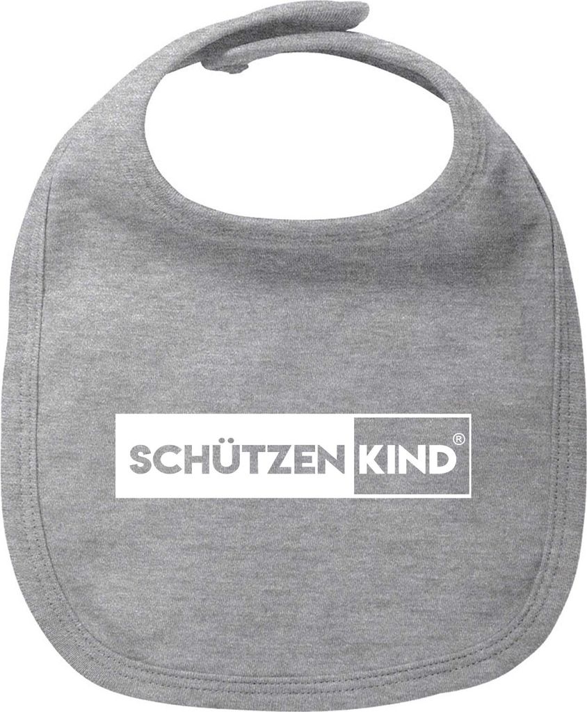 Huuraa Baby Lätzchen Schützenkind Modern Heather Grey Klettverschluss Baumwolle Latz Geschenkidee