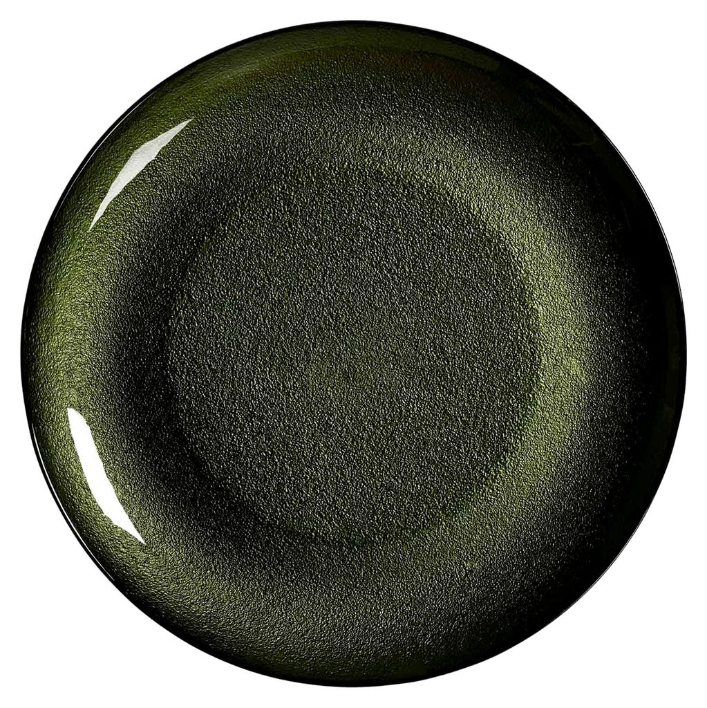 Grazia Platzteller 4er Set | Ø 33 cm | Weihnachtsteller für Plätzchen, Stollen und Weihnachtsgebäck | Servierplatten mit Metallic-Finish | Glas...