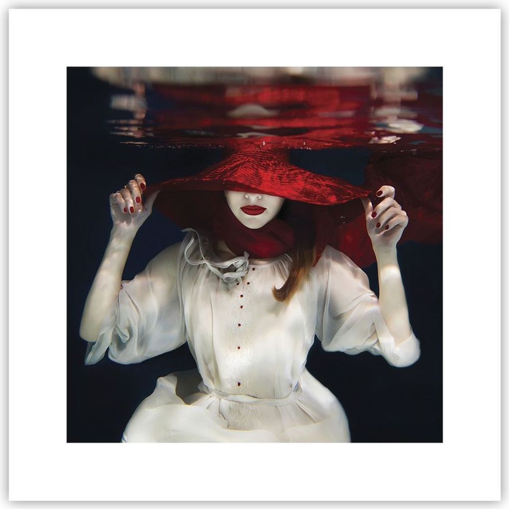 Poster - Poster ohne Rahmen - Mädchen Rot Hut - 30x30 cm - Produktbild 