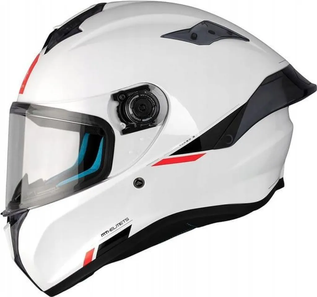 Casque intégral MT Helmets Targo S Solid A0 Blanc Brillant - Taille M - 2