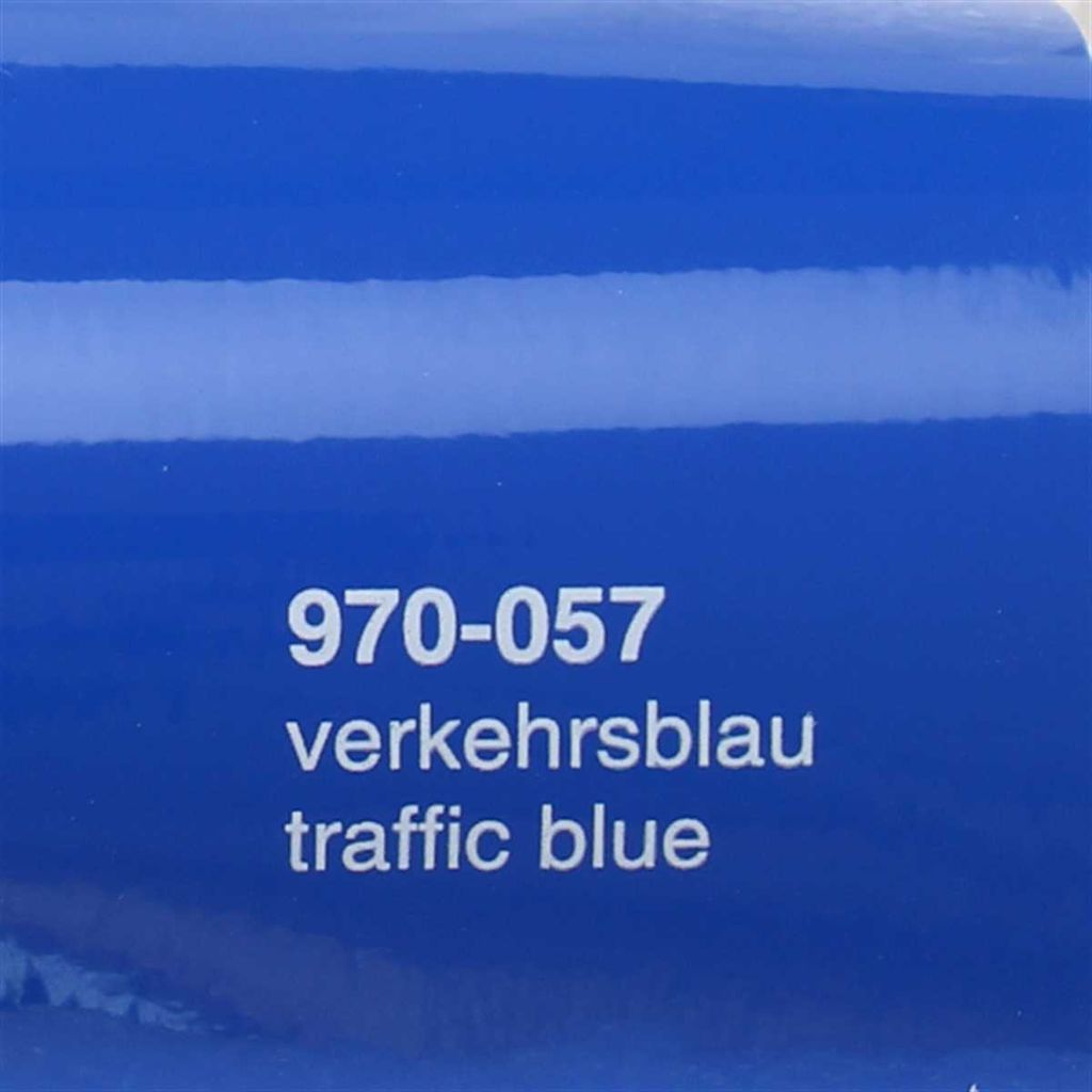 (25€/m²) Oracal 970RA Autofolie 057 Verkehrsblau Glanz Folie 152 cm Breite Laufmeterware gegossene Auto Folie selbstklebend