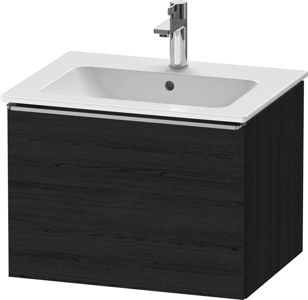 Duravit D-Neo Waschtischunterbau wandhängend, 610x440x462mm, 1 Auszug, mit Griff Edelstahl gebürstet, DE4261070160000