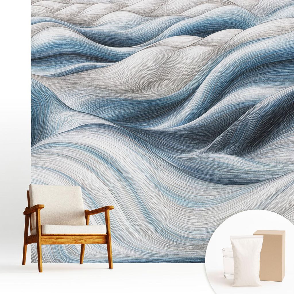 Fototapete - 250x250 cm - Tapete - Wandtapete - Wandbilder - Dekofolie - Tapete Folie - Wand - Dekoration - Wohnzimmer - Sanfte Wellen