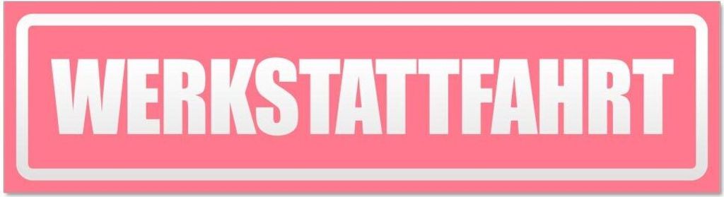 Kiwistar - Autoaufkleber - Hellrosa - 45 x 12 cm - Werkstattfahrt invertiert - Hinweis Aufkleber Sticker für Auto, Kfz, Fahrrad, PKW, LKW